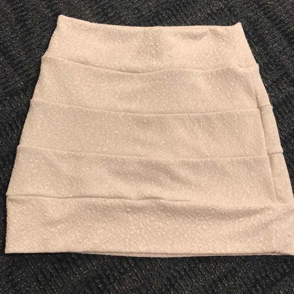 Windsor- Cream sparkly mini skirt